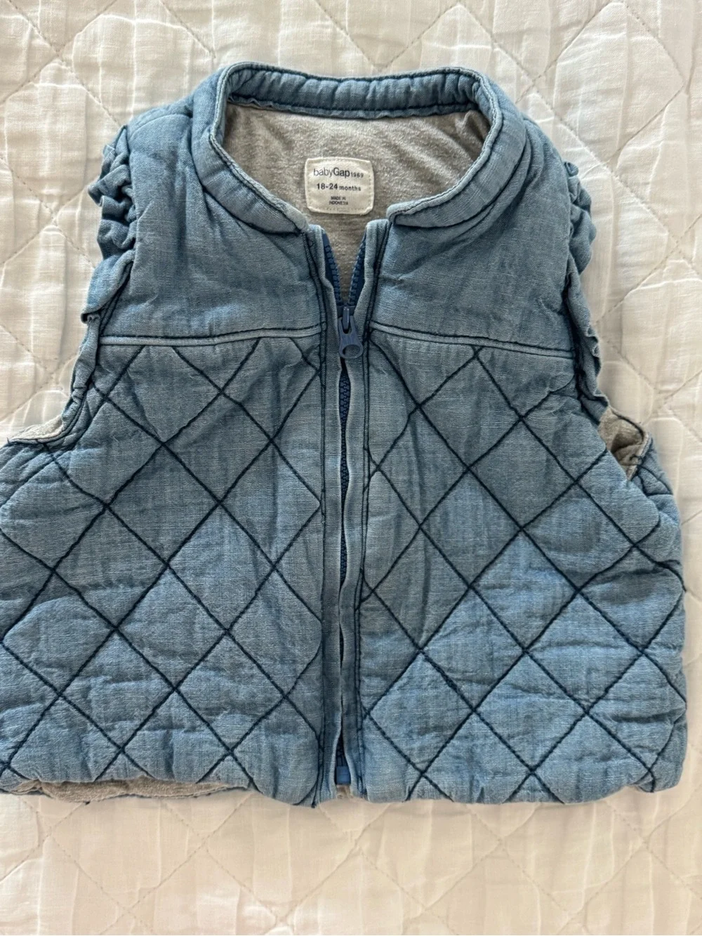 GAP Baby Quilted Light Blue Toddler Vest